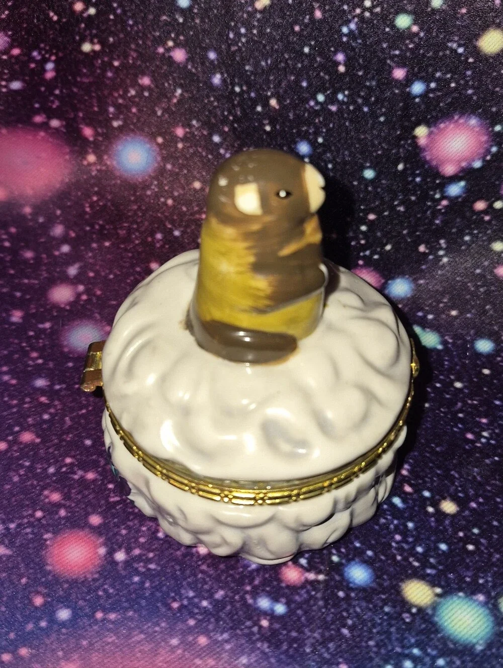 🦫✨ Vintage MSSI Colorado Beaver Glass Trinket Dish / Mini Keepsake Container